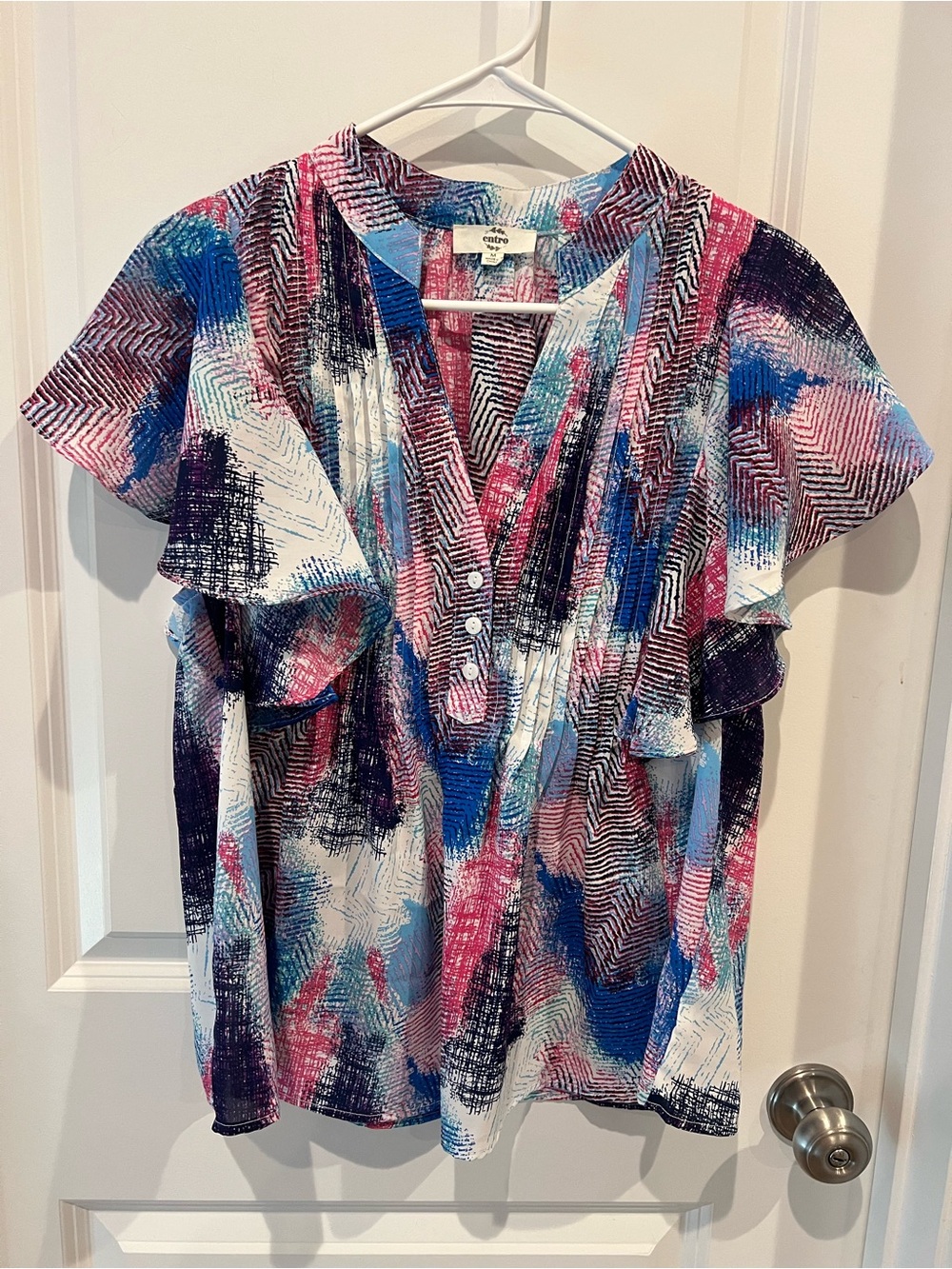 Entro V-Neck Blouse Size Medium